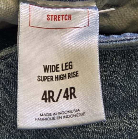 Express Modern Retro Wide Leg Super High Rise Denim Blue Jeans 4 - Picture 10 of 14